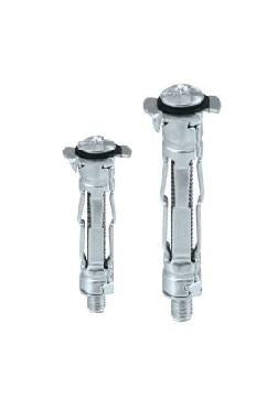 Two hollow wall anchors with installation diagrams.